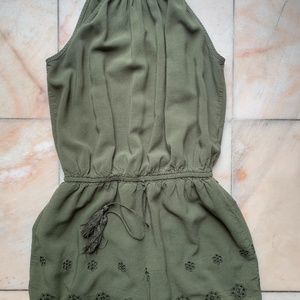 Sleeveless Olive Green Romper